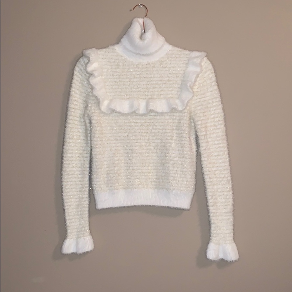Fuzzy cute white sweater!